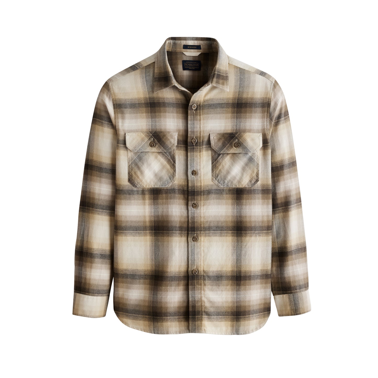 Pendleton Men's Burnside Shirt in Brown/Khaki/ Cream plaid