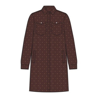 Pendleton Parker Corduroy Dress in Burgundy Foulard