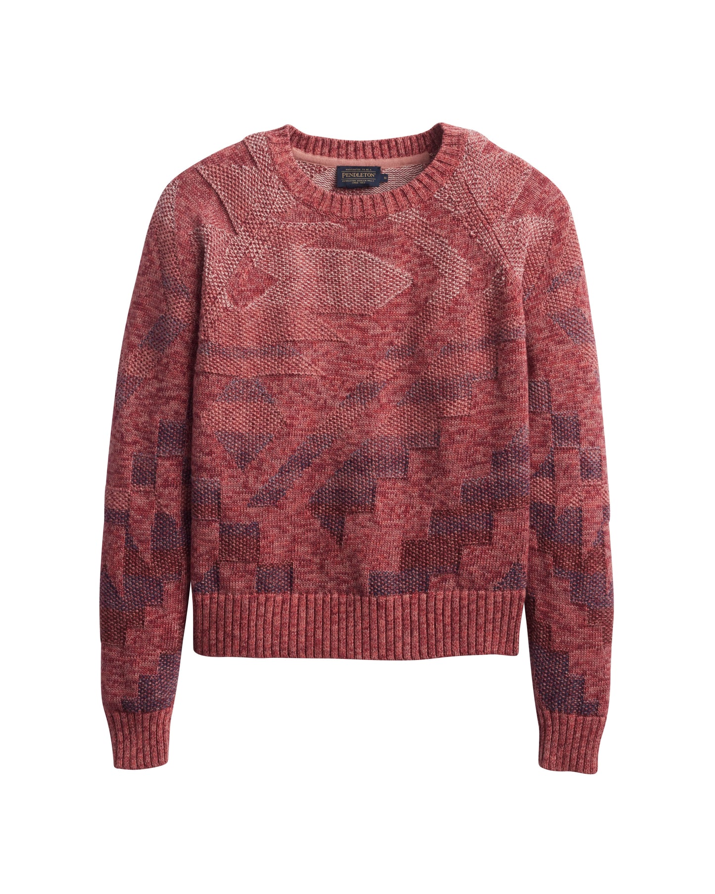 Pendleton Women's Cotton Raglan Sweater in Dark Rose Mix