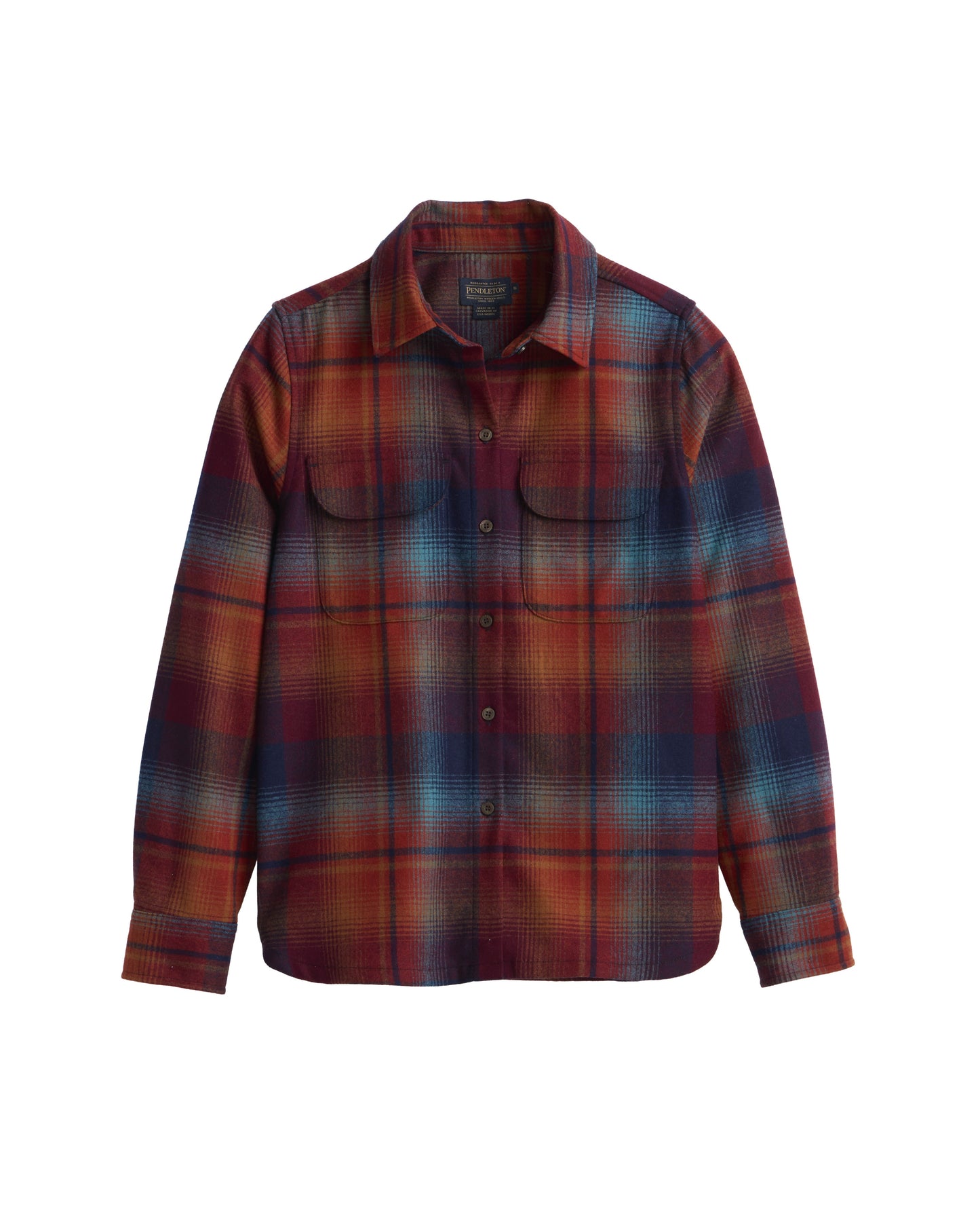 Pendleton Women's Board Shirt in Maroon & Teal