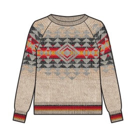 Pendleton Raglan Cotton Graphic Sweater in Driftwood Multi