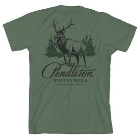 Pendleton Stag Hillside Graphic Tee in Pine/ Black