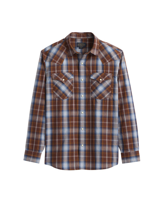 Pendleton Men's Frontier Shirt Brown Navy Plaid