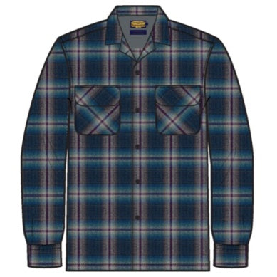 Pendleton Men's Board Shirt in Grey Turquoise Ombre