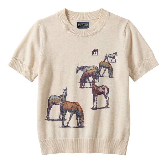 Pendleton Women's Wild Horse Sweater in Ecru
