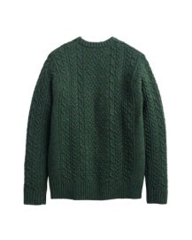 Pendleton Men's Wool Fisherman Crew Neck Sweater in Elm Donegal