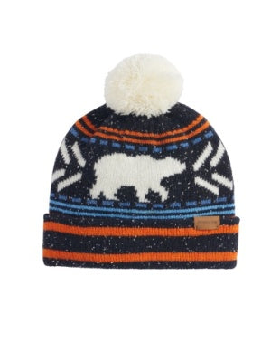 Pendleton Iconic Pom Beanie in Black Bear Print
