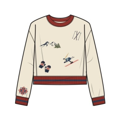 Pendleton Graphic French Terry Pullover in Ivory