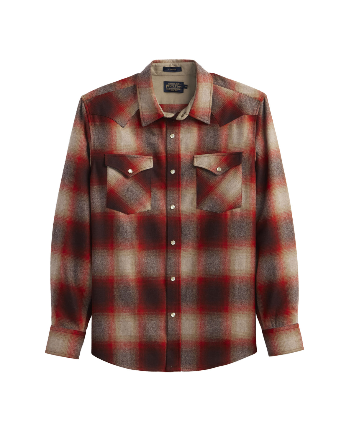 Pendleton Men's Canyon Shirt in Red Tan Ombre