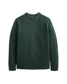 Pendleton Men's Wool Fisherman Crew Neck Sweater in Elm Donegal