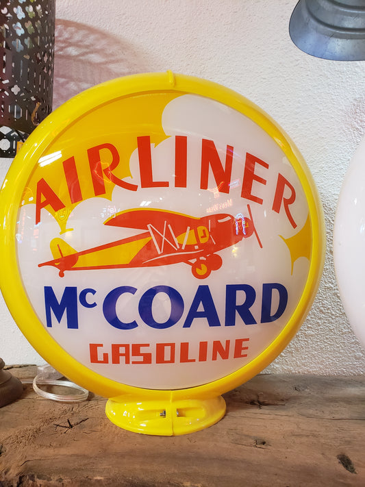 Airliner McCoard Gasoline Gas Pump Globe- Reproduction