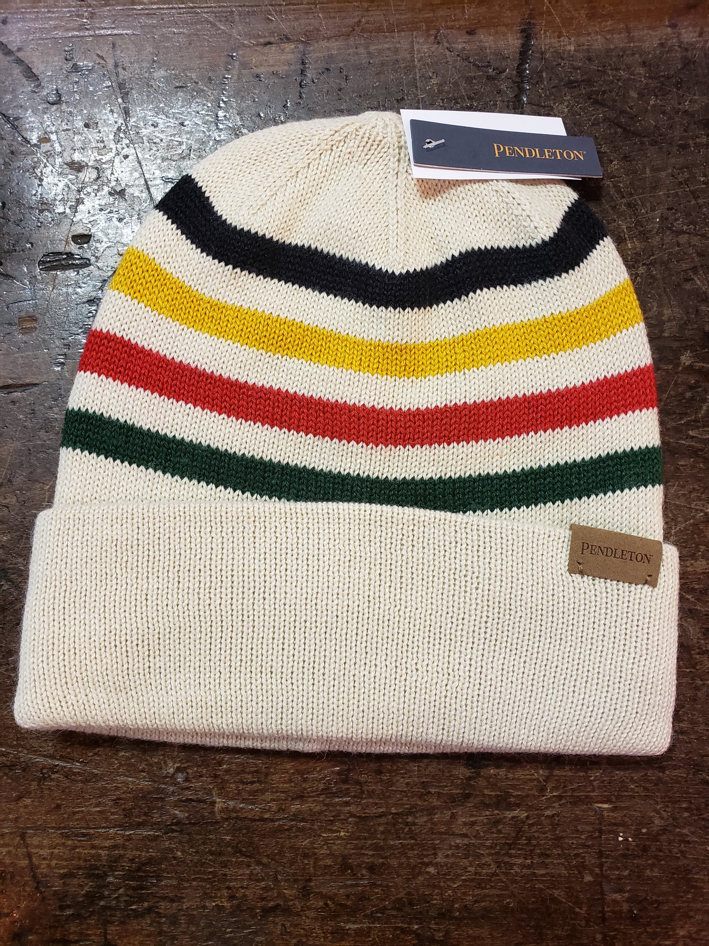 Pendleton Knit Beanie in Glacier Stripe