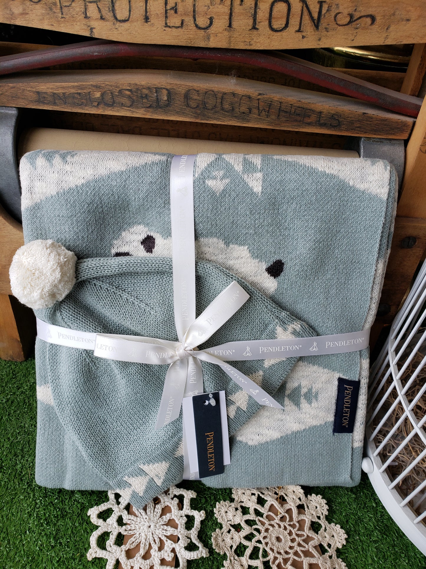 Pendleton Knit Baby Blanket & Beanie Gift Set