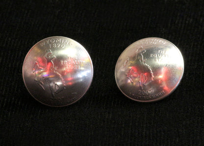 Wyoming Quarter Round post Earrings