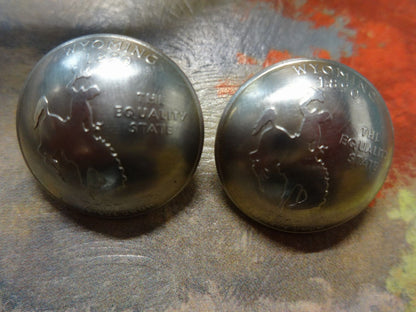 Wyoming Quarter Round post Earrings