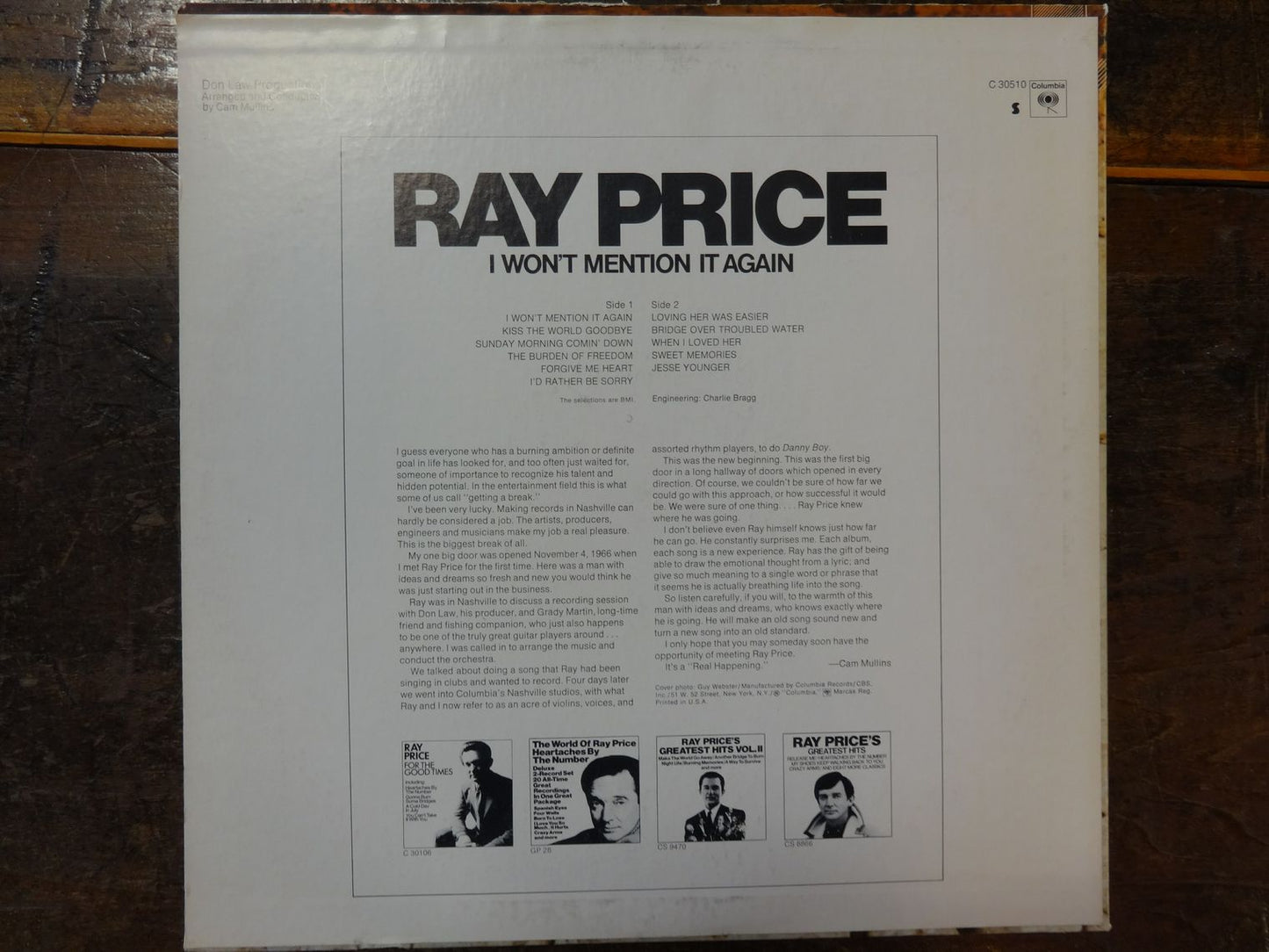 Ray Price, I Won't Mention It Again