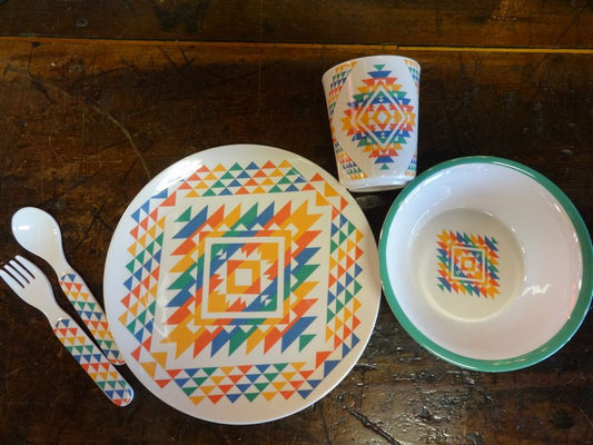 Pendleton Children's Tabletop Gift Set in the Smith Rock Turquoise pattern