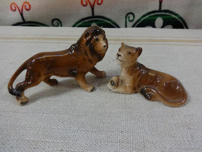 Lion and lioness salt pepper shaker set