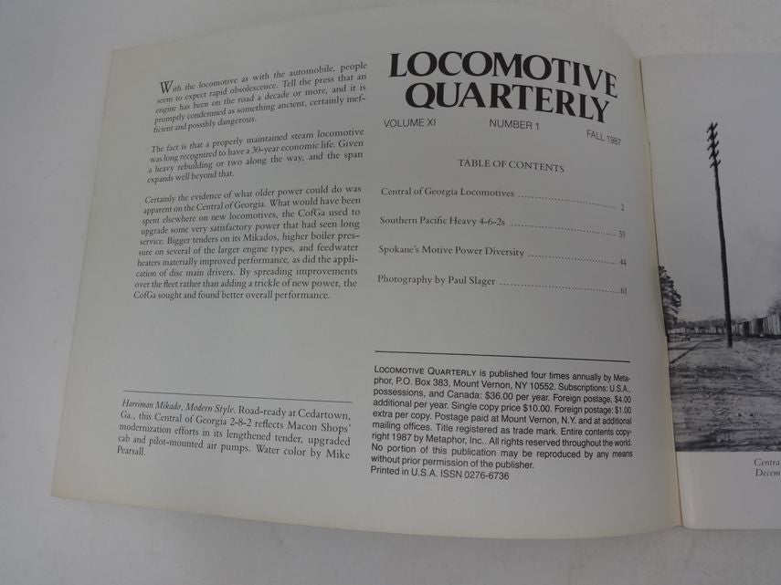 Locomotive Quarterly, Fall 1987