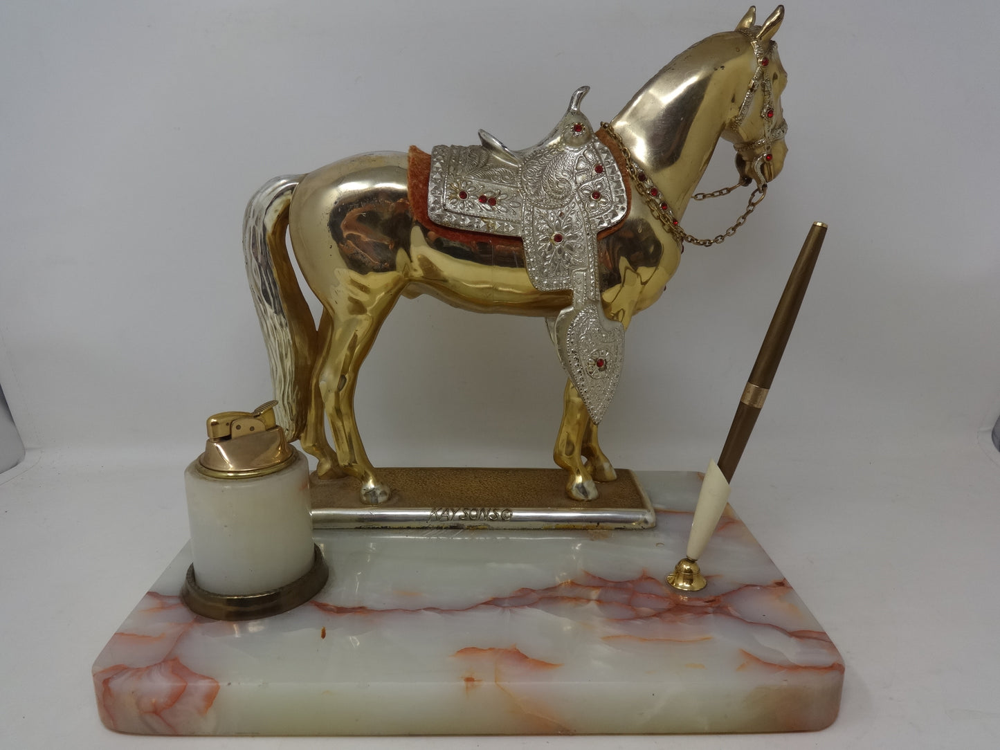 Kaysons Bronze Horse Desk Set (1940)