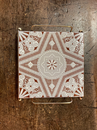 Mid-Century Porcelain tile Trivet