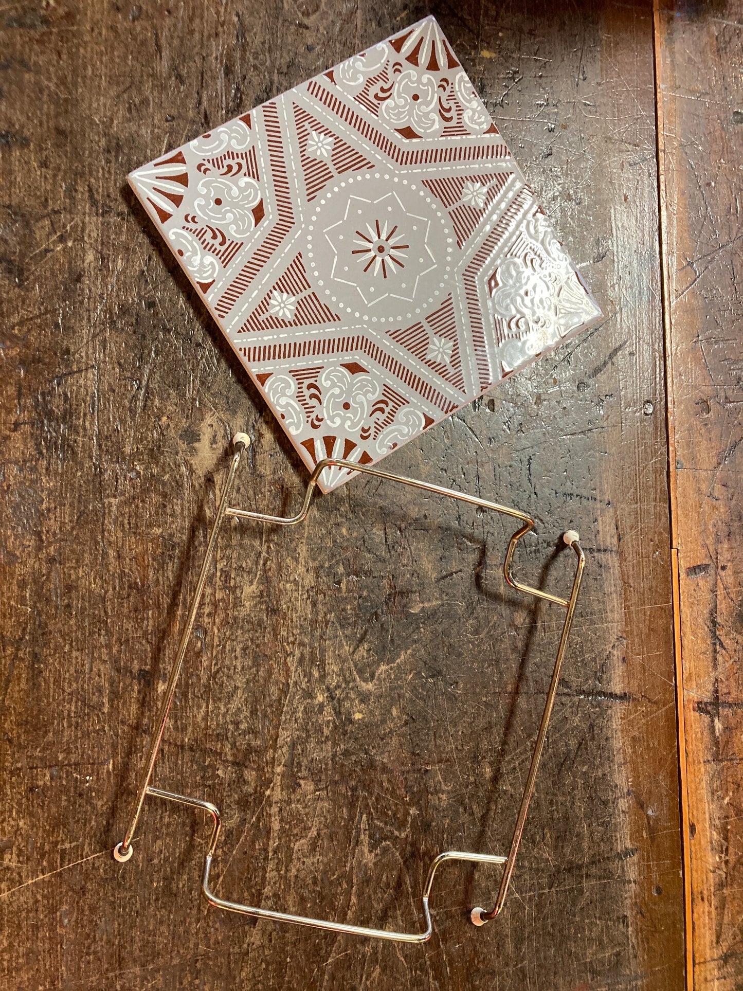 Mid-Century Porcelain tile Trivet