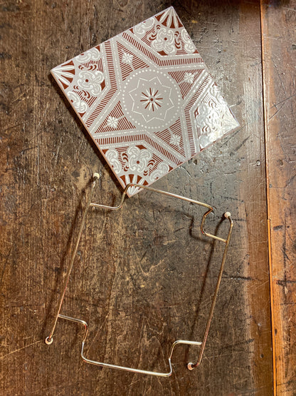 Mid-Century Porcelain tile Trivet