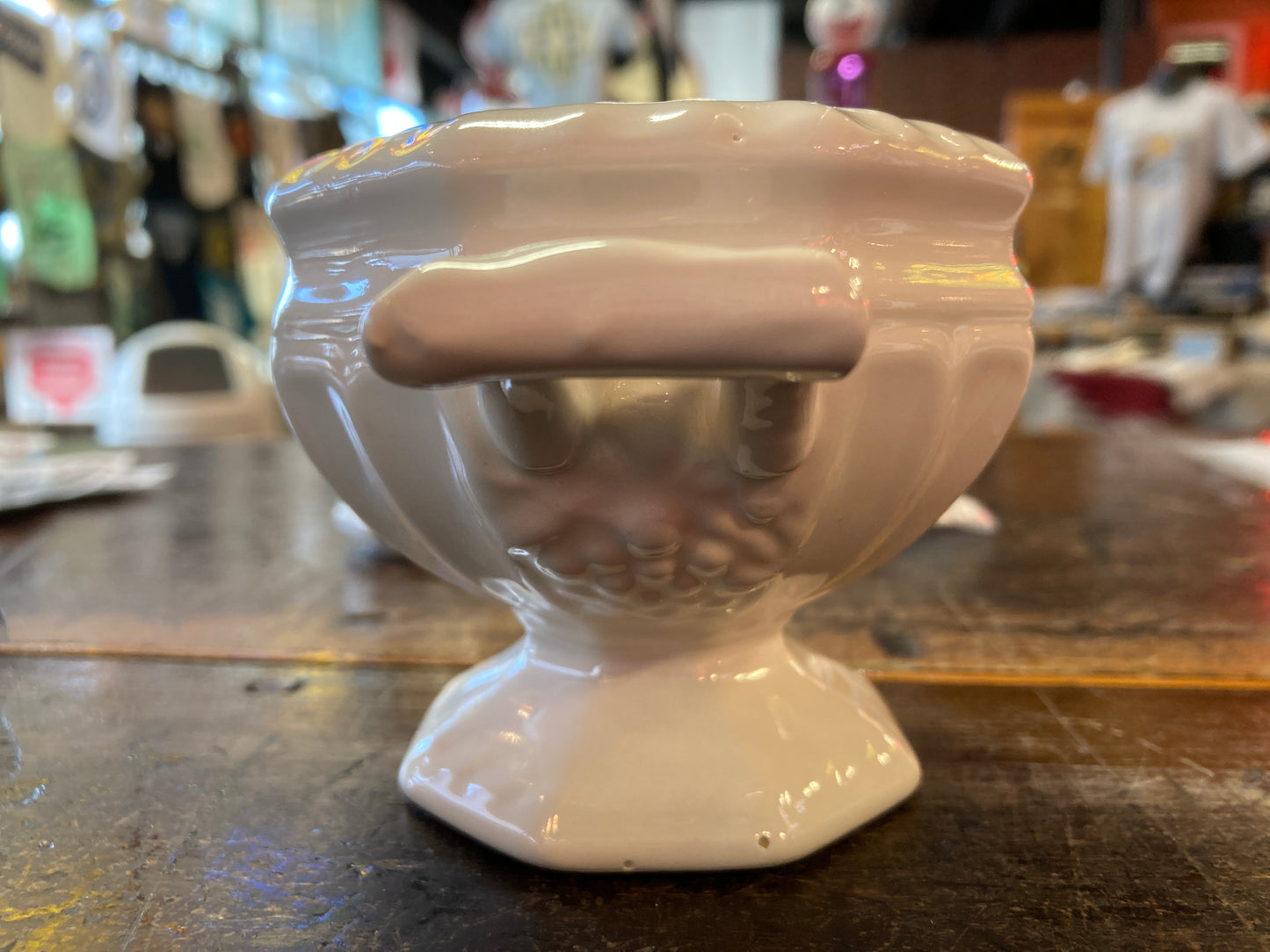 Vintage pedestal sugar bowl and spoon