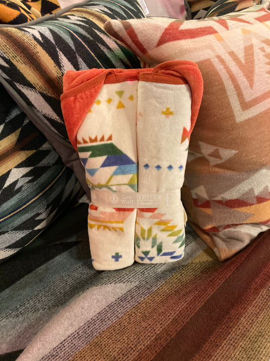Pendleton Hooded Baby Towel in "Wild Blooms" pattern