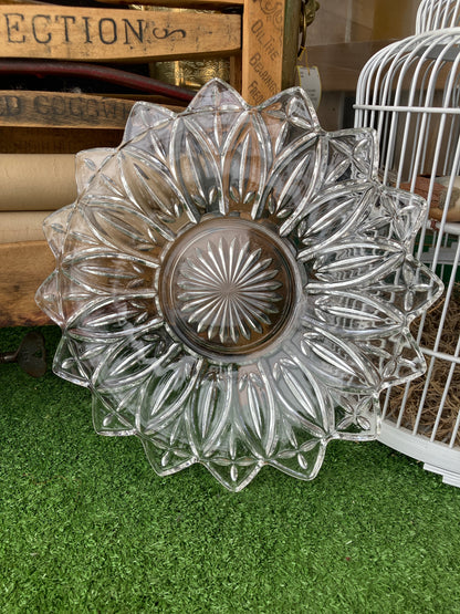 Vintage Federal Glass Petal Sandwich Plate