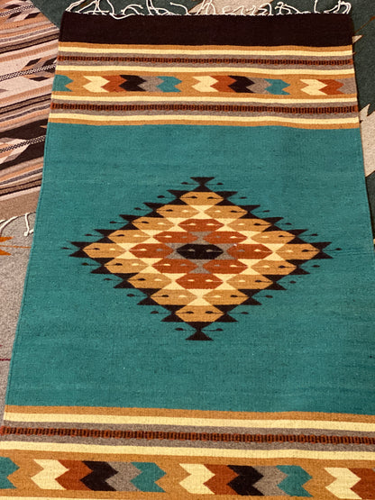 Multicolor Hand-Woven Wool Rugs-Zapotec- 30"x60"