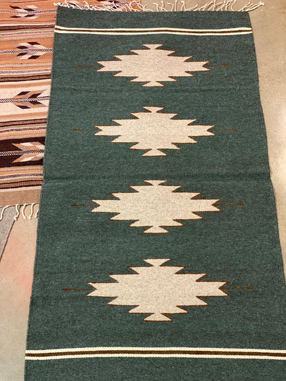 Multicolor Hand-Woven Wool Rugs-Zapotec- 30"x60"