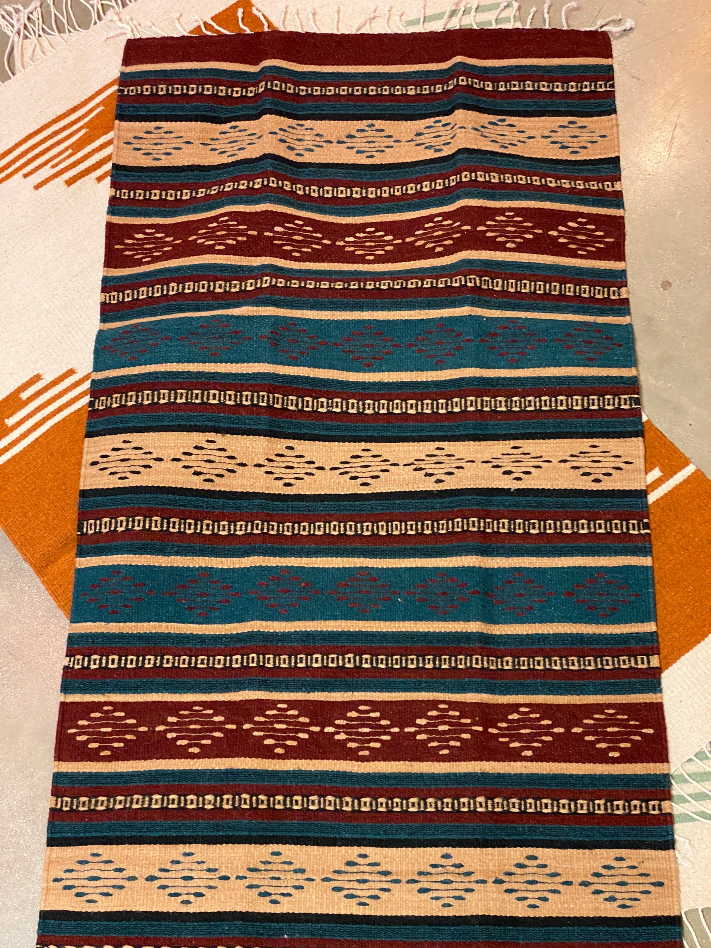 Multicolor Hand-Woven Wool Rugs-Zapotec- 30"x60"