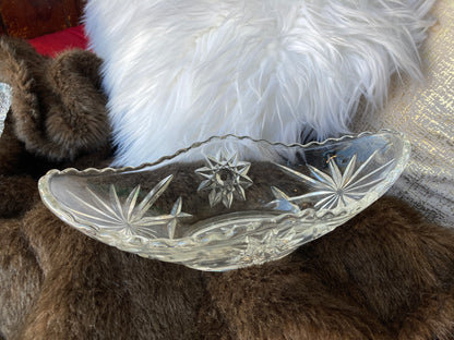 Cut Glass Gondola Boat Dish