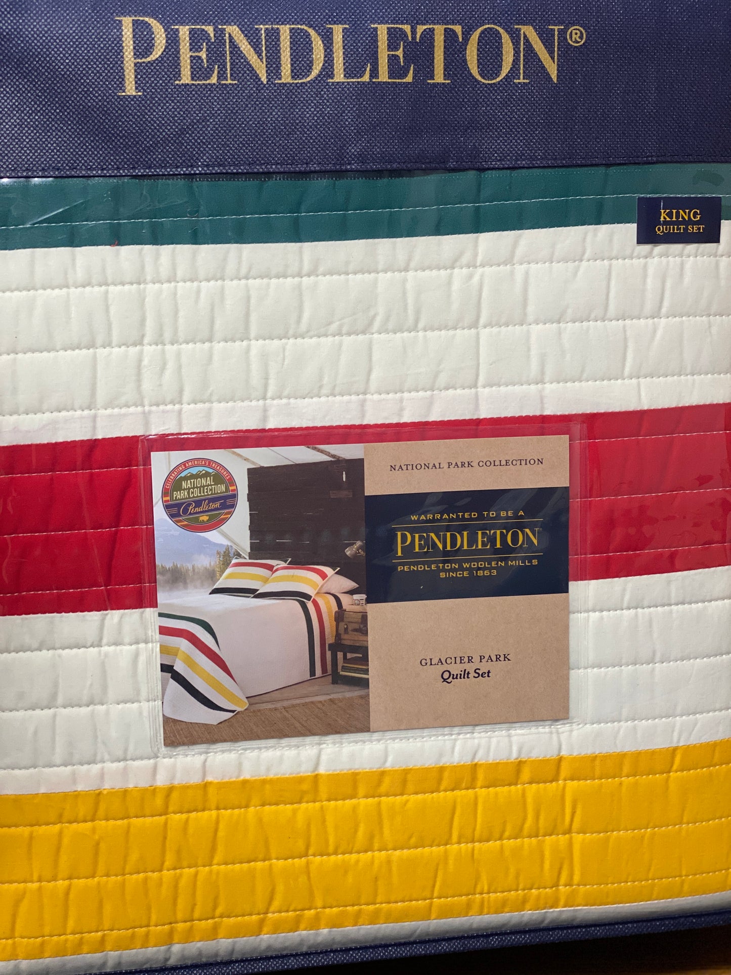 PENDLETON GLACIER NATIONAL PARK KING SIZE  QUILT SET