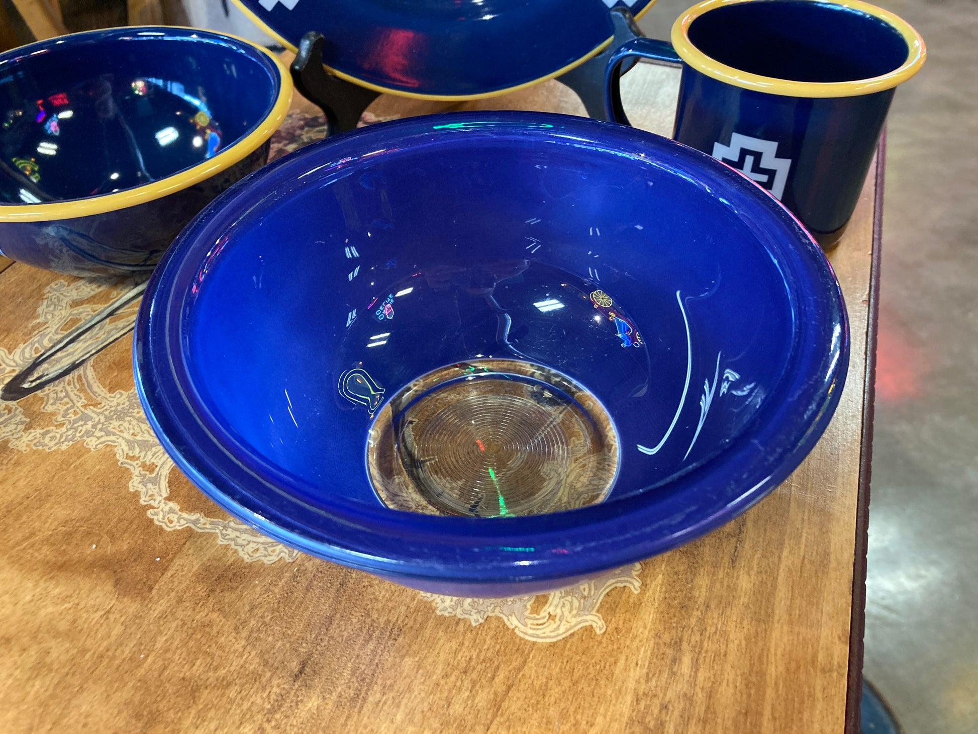 Anchor Hocking Cobalt Blue Mixing Bowl Set 2 
