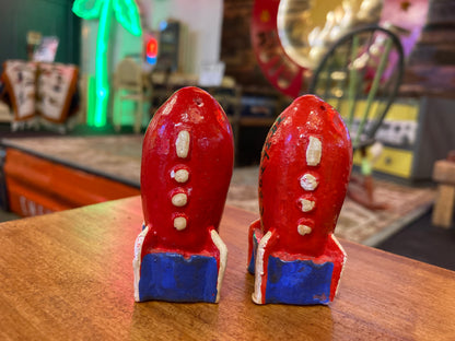 Ceramic Rocket Ship Salt & Pepper Shakers