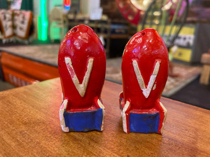 Ceramic Rocket Ship Salt & Pepper Shakers