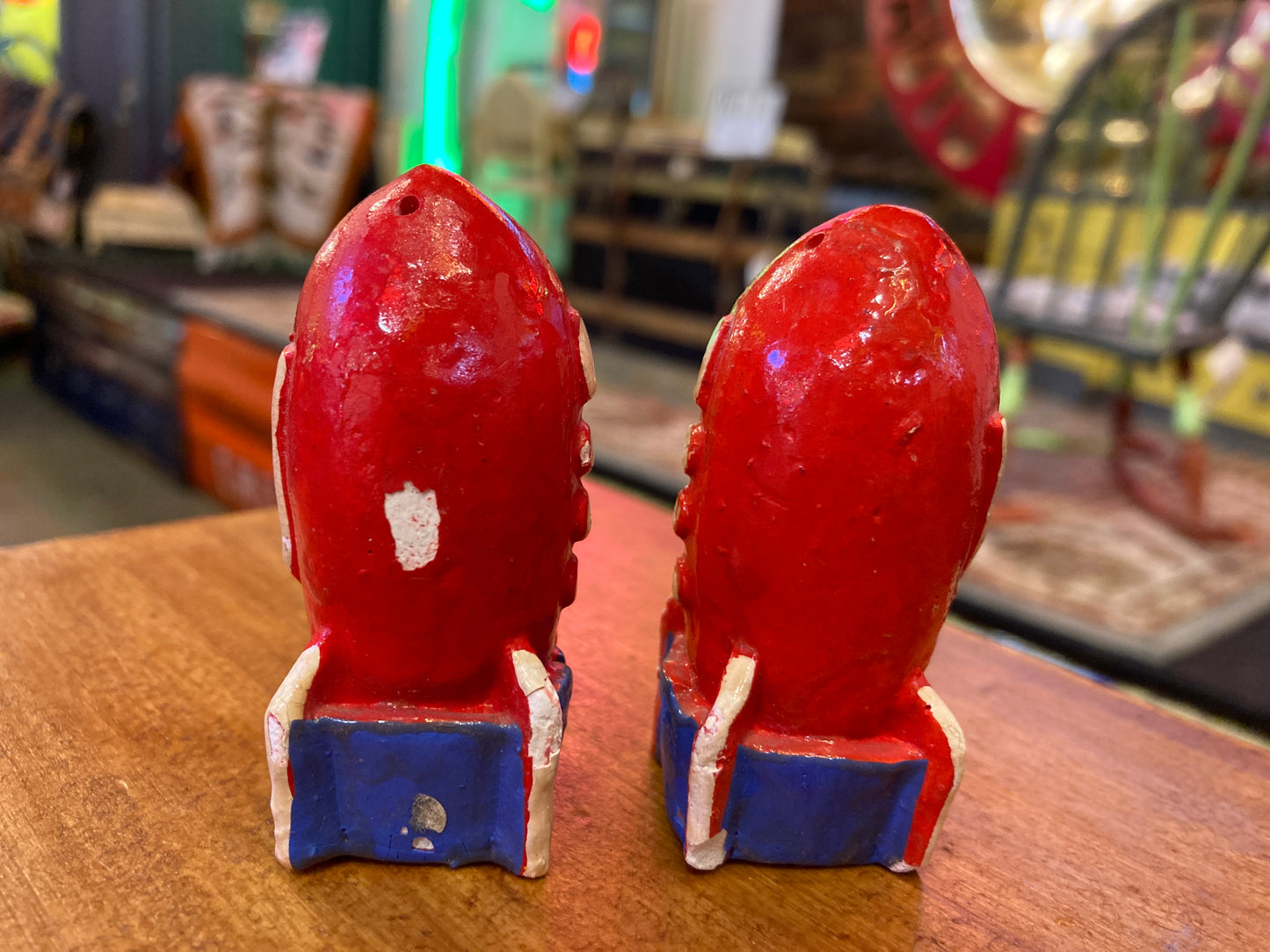 Ceramic Rocket Ship Salt & Pepper Shakers