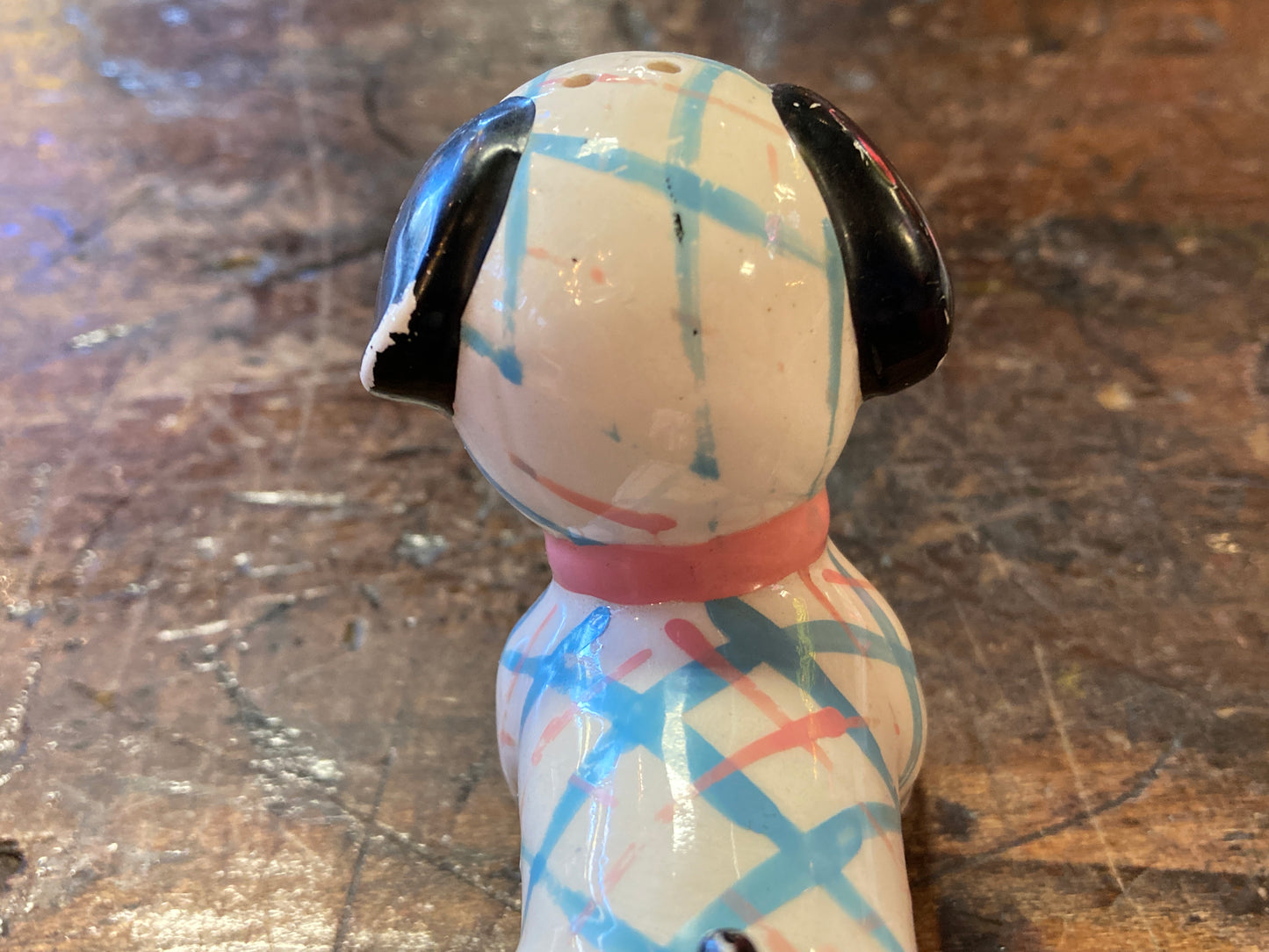 Vintage Plaid Dog Salt & Pepper Shakers