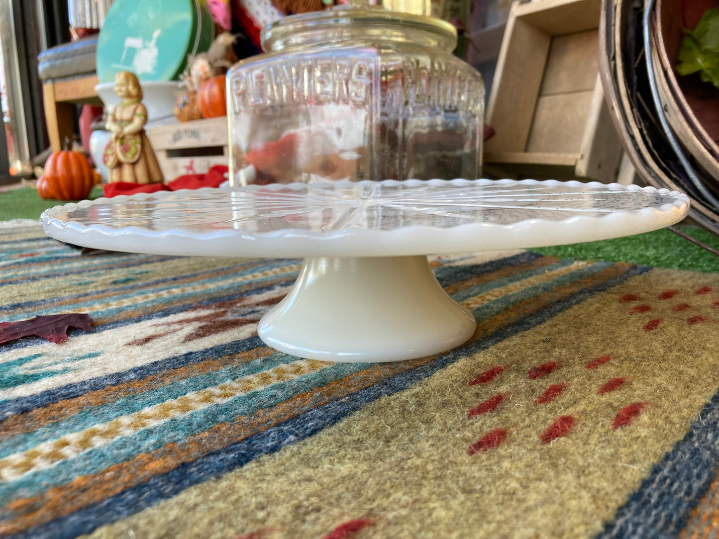 Vintage Milk Glass Cake Stand