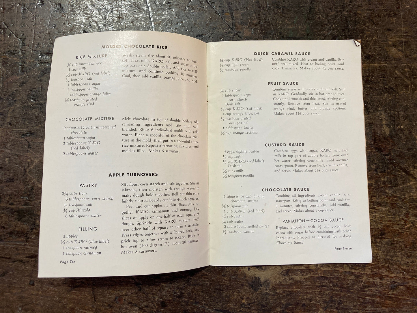 Karo Kookery Cookbook,