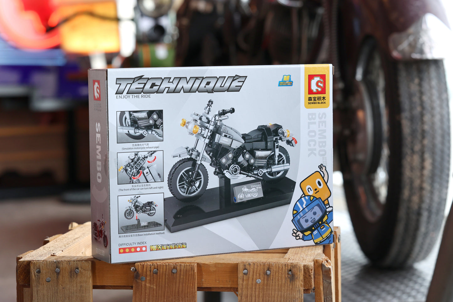 Vintage Motorcycle Building Blocks