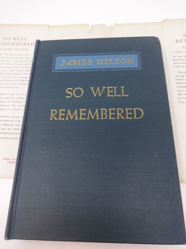 So Well Remembered by James Hilton book