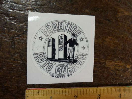 Frontier Auto Museum Gas Pump Guy Decal / Sticker