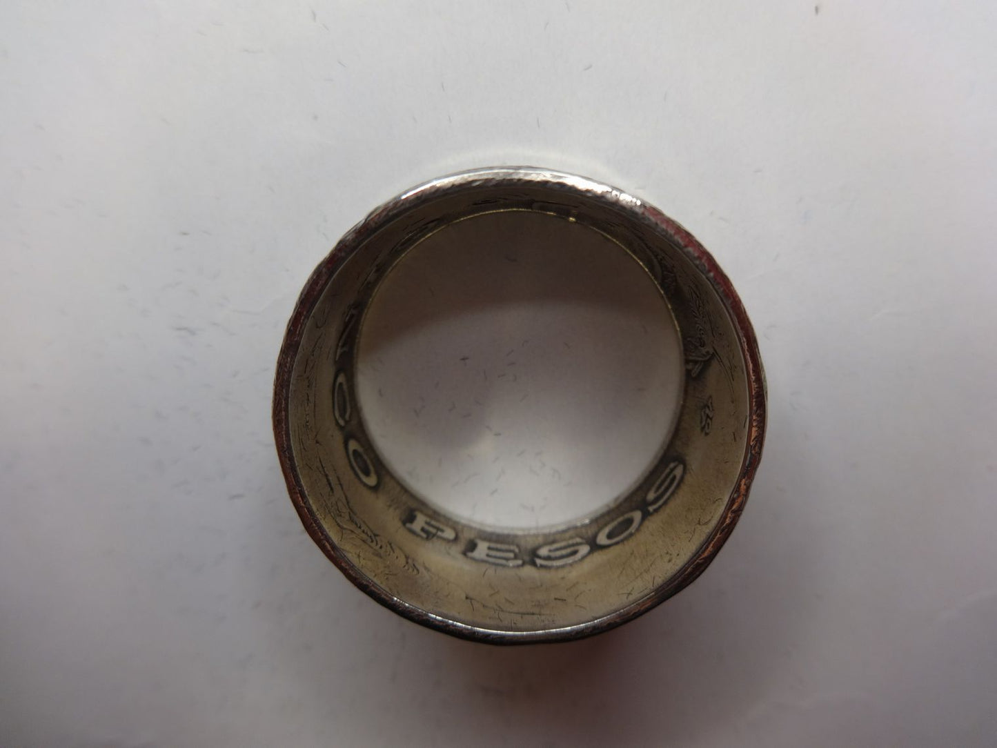 Mexican Pesos Coin Ring, Handcrafted Size 11.5