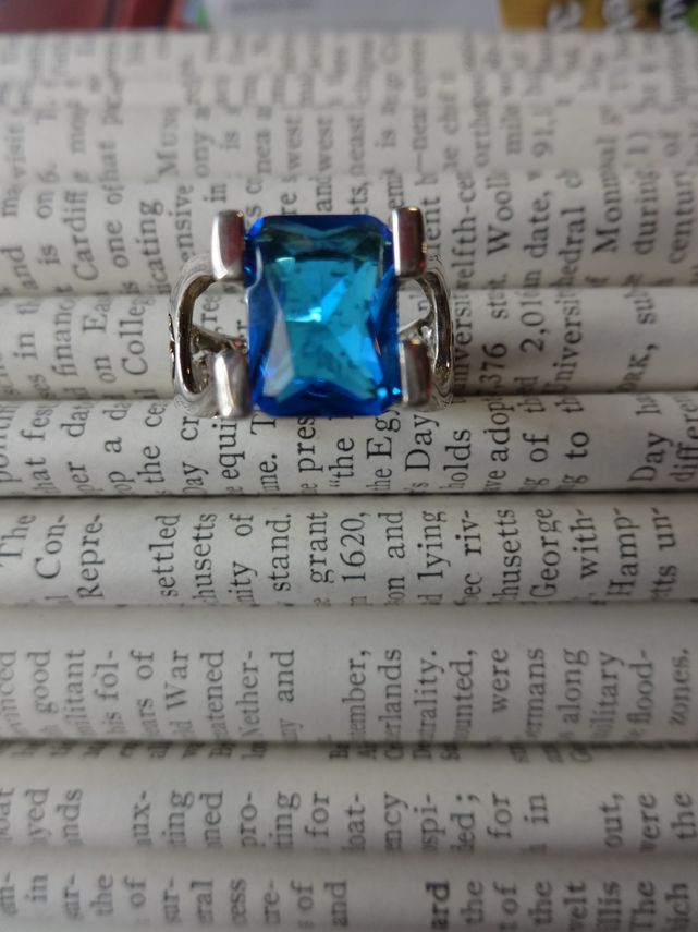 Royal Blue Stone Sterling Silver Ring, Size 10