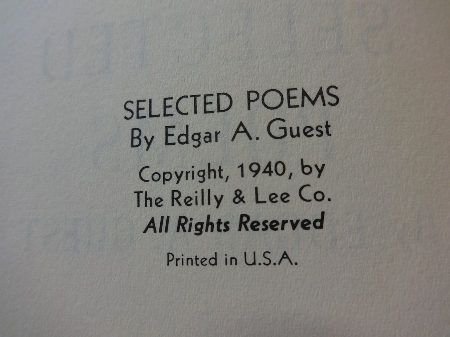 Edgar A. Guest Selected Poems