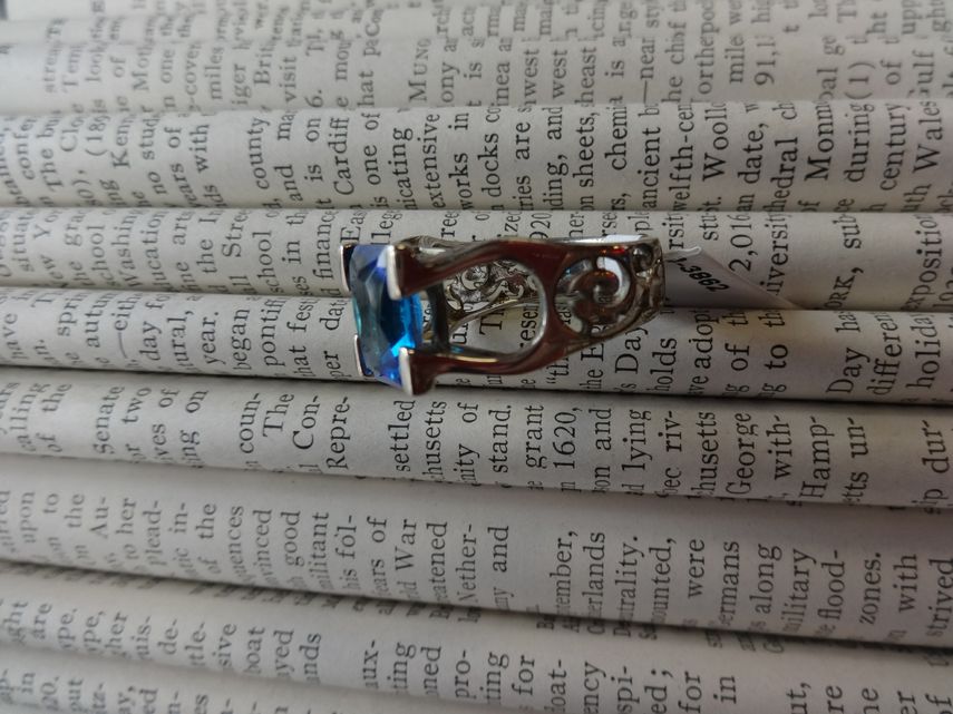Royal Blue Stone Sterling Silver Ring, Size 10