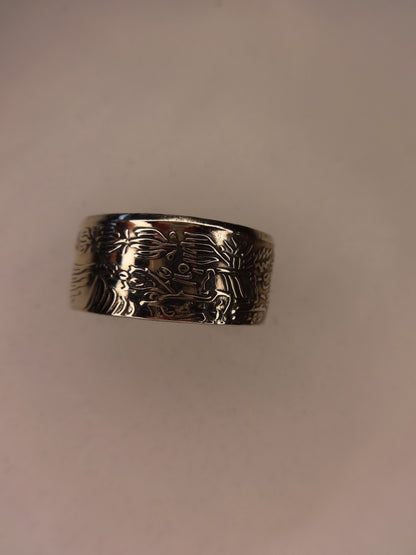 Mexican Pesos Coin Ring, Handcrafted Size 11.5